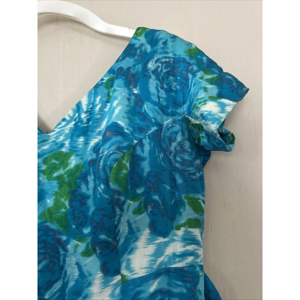 Gorgeous 1950s SUZY PERETTE New Look Floral Fit Flare Dress Small Read - Picture 3 of 16